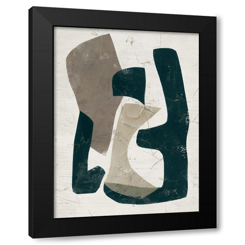 UA Impasto Puzzle I Black Modern Wood Framed Art Print by Vess, June Erica