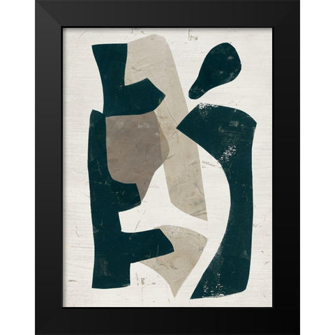 UA Impasto Puzzle II Black Modern Wood Framed Art Print by Vess, June Erica