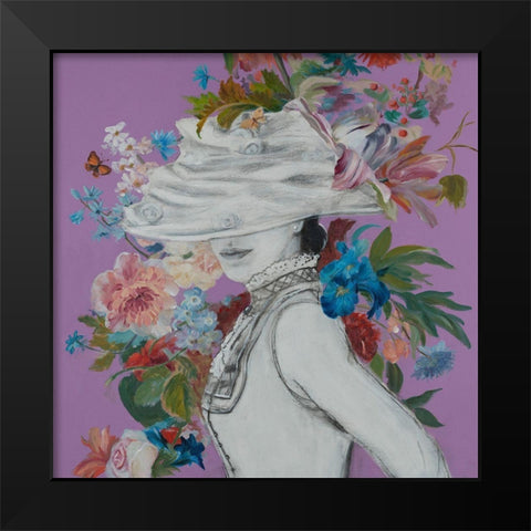 Lady Florals IV Black Modern Wood Framed Art Print by Iafrate, Sandra
