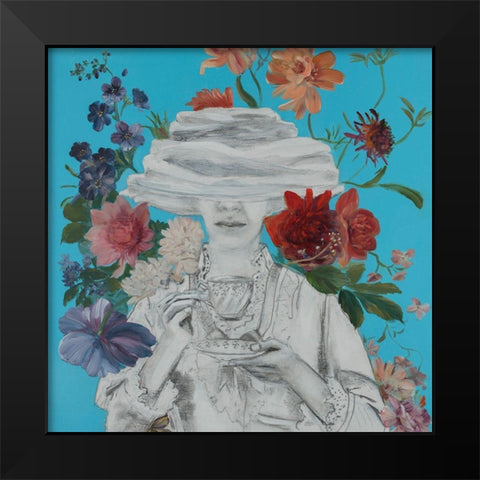 Lady Florals V Black Modern Wood Framed Art Print by Iafrate, Sandra