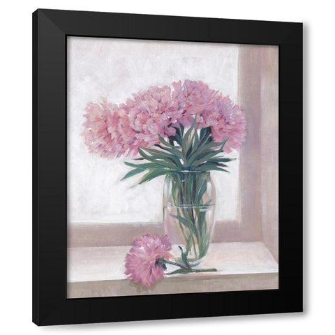 Windowsill Floral I Black Modern Wood Framed Art Print with Double Matting by OToole, Tim