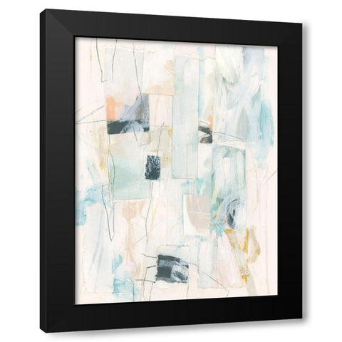 Scrap Line II Black Modern Wood Framed Art Print with Double Matting by Vess, June Erica
