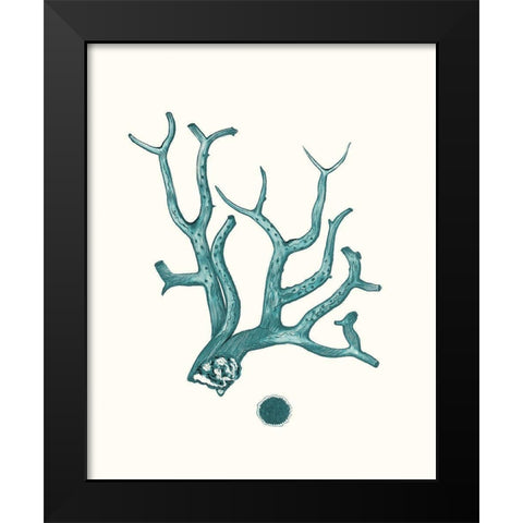 Antique Coastal Coral IX Black Modern Wood Framed Art Print by Esper, Johann