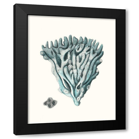 Antique Coastal Coral X Black Modern Wood Framed Art Print with Double Matting by Esper, Johann