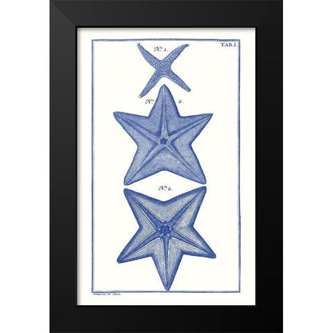 Blue Sea Stars II Black Modern Wood Framed Art Print by Vision Studio