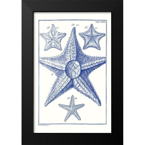 Blue Sea Stars VI Black Modern Wood Framed Art Print by Vision Studio