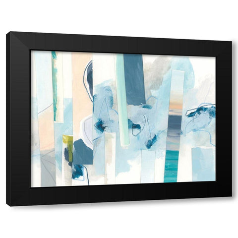 Liquid Strata II Black Modern Wood Framed Art Print by Vess, June Erica