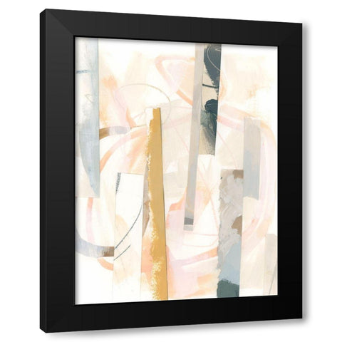 Melon Litmus I Black Modern Wood Framed Art Print with Double Matting by Vess, June Erica