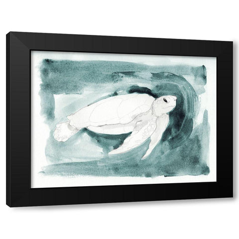 Sea Turtle Searching I Black Modern Wood Framed Art Print by Green, Jacob