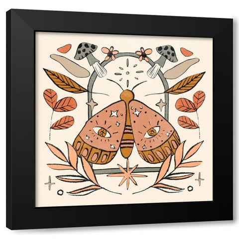 Luna Moths II Black Modern Wood Framed Art Print with Double Matting by Wang, Melissa