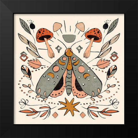 Luna Moths III Black Modern Wood Framed Art Print by Wang, Melissa