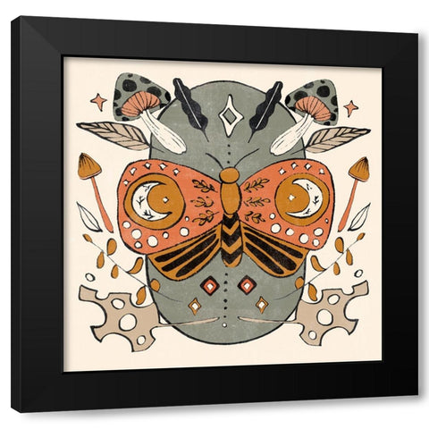 Luna Moths VI Black Modern Wood Framed Art Print with Double Matting by Wang, Melissa