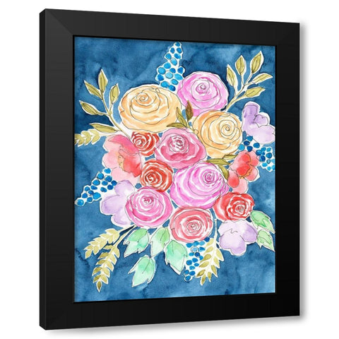 Floral Gaze I Black Modern Wood Framed Art Print by Moore, Regina