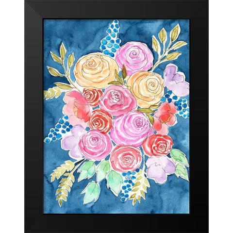 Floral Gaze I Black Modern Wood Framed Art Print by Moore, Regina