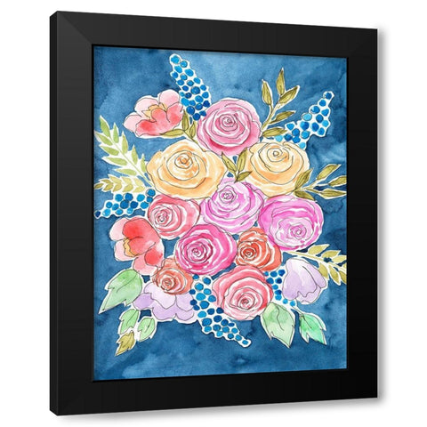 Floral Gaze II Black Modern Wood Framed Art Print by Moore, Regina