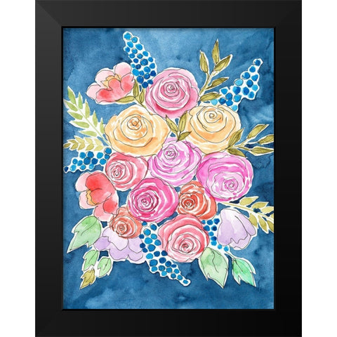 Floral Gaze II Black Modern Wood Framed Art Print by Moore, Regina