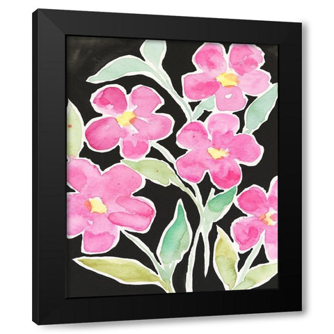 Floral Choir Black Modern Wood Framed Art Print with Double Matting by Moore, Regina