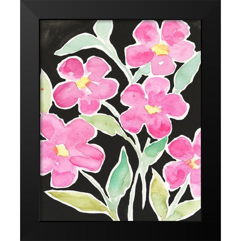Floral Choir Black Modern Wood Framed Art Print by Moore, Regina