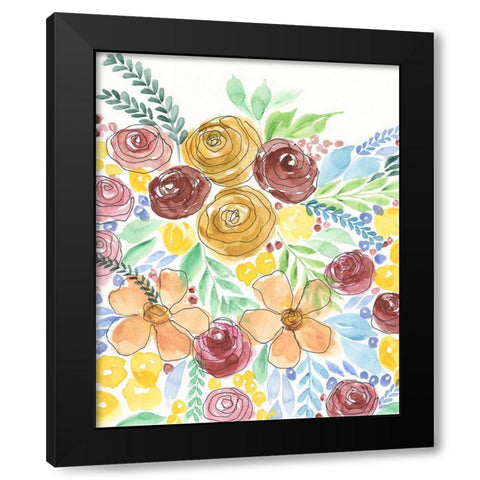 Flower Carousel I Black Modern Wood Framed Art Print by Moore, Regina