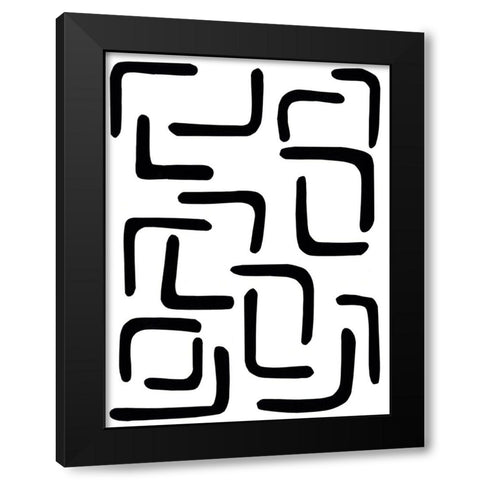Shuffle III Black Modern Wood Framed Art Print by Moore, Regina