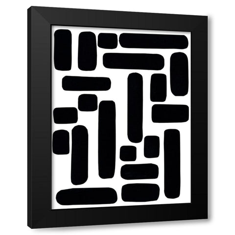 Shuffle IV Black Modern Wood Framed Art Print with Double Matting by Moore, Regina