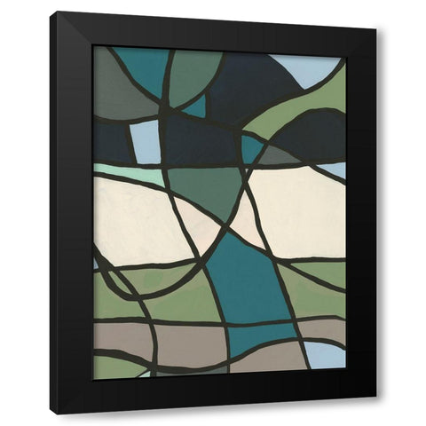 Multicolor Stained Glass I Black Modern Wood Framed Art Print with Double Matting by Moore, Regina