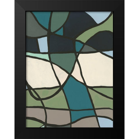 Multicolor Stained Glass I Black Modern Wood Framed Art Print by Moore, Regina
