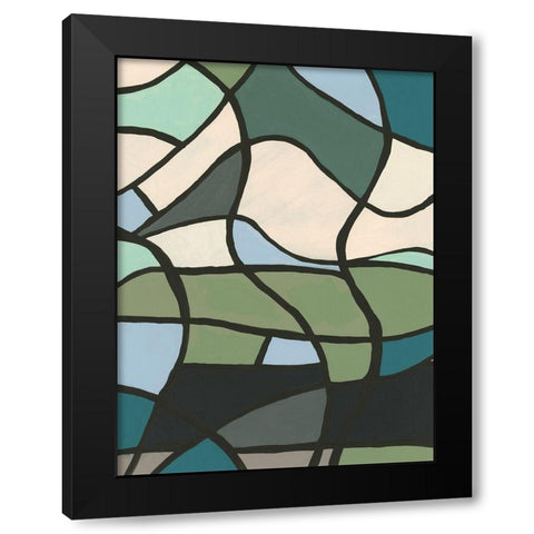 Multicolor Stained Glass II Black Modern Wood Framed Art Print by Moore, Regina