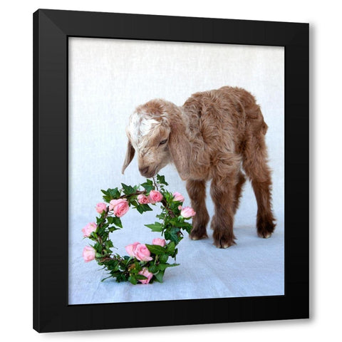 Friday Eating Wreath Black Modern Wood Framed Art Print with Double Matting by Soderman, Tania