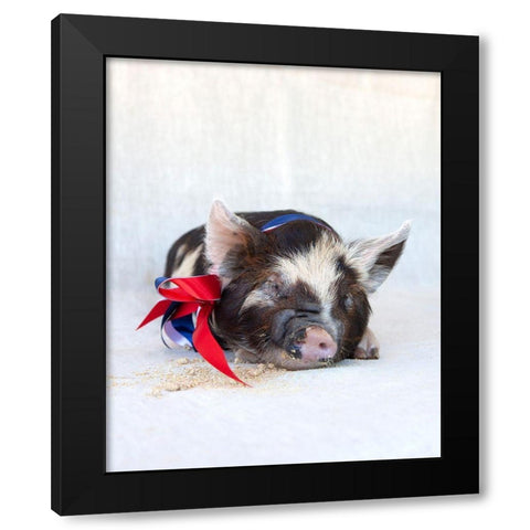 Fiona with Ribbon Black Modern Wood Framed Art Print by Soderman, Tania