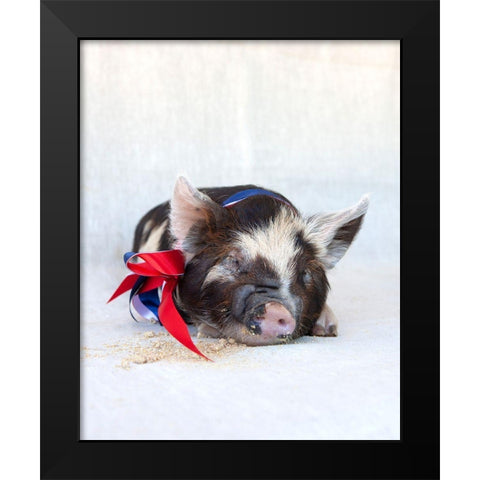 Fiona with Ribbon Black Modern Wood Framed Art Print by Soderman, Tania