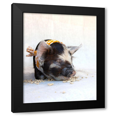 Fiona with Scarf Black Modern Wood Framed Art Print by Soderman, Tania