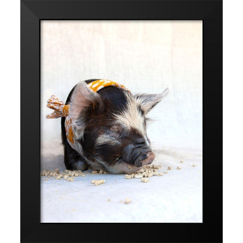 Fiona with Scarf Black Modern Wood Framed Art Print by Soderman, Tania