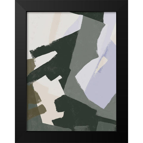 Custom Interlocking Rhythm I Black Modern Wood Framed Art Print by Vess, June Erica