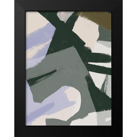 Custom Interlocking Rhythm II Black Modern Wood Framed Art Print by Vess, June Erica
