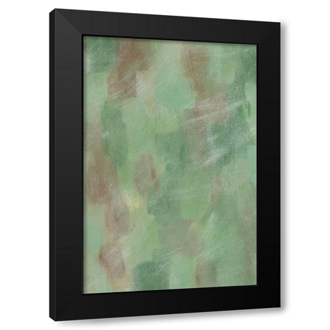 Green Shadows II Black Modern Wood Framed Art Print with Double Matting by Moore, Regina