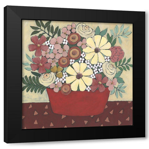 Inspired Flowers I Black Modern Wood Framed Art Print by Moore, Regina