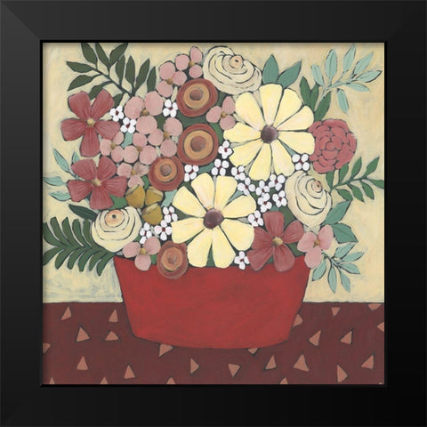 Inspired Flowers I Black Modern Wood Framed Art Print by Moore, Regina