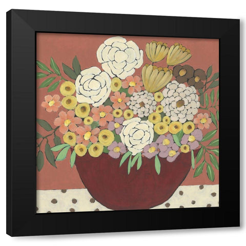 Inspired Flowers II Black Modern Wood Framed Art Print by Moore, Regina