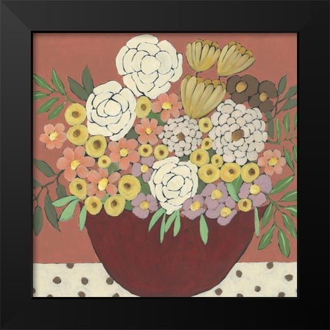 Inspired Flowers II Black Modern Wood Framed Art Print by Moore, Regina