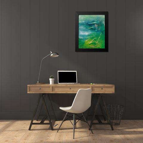 Peaceful Diptych I Black Modern Wood Framed Art Print by Combs, Joyce