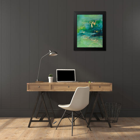 Peaceful Diptych II Black Modern Wood Framed Art Print by Combs, Joyce