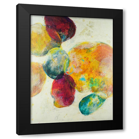 Earthy Fragments I Black Modern Wood Framed Art Print with Double Matting by Combs, Joyce