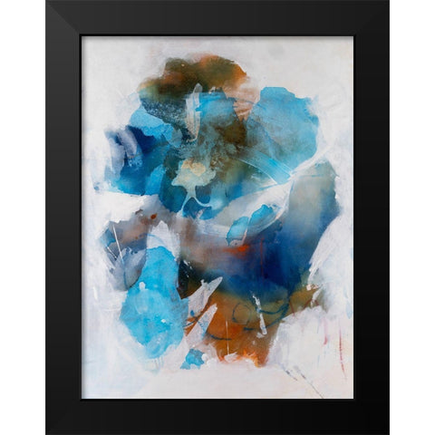 Misty Blue II Black Modern Wood Framed Art Print by Combs, Joyce