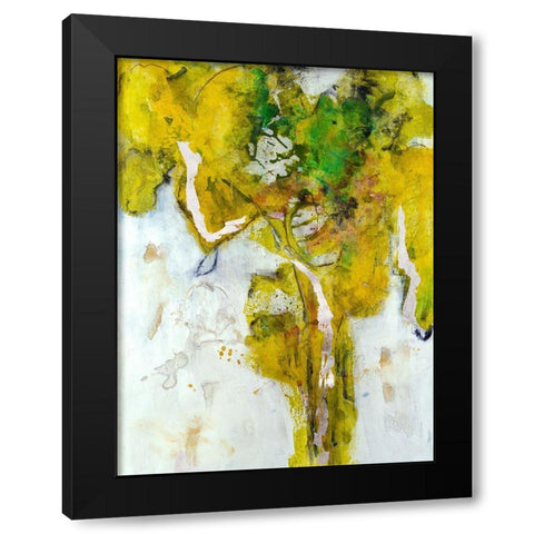 Golden Foliage I Black Modern Wood Framed Art Print by Combs, Joyce