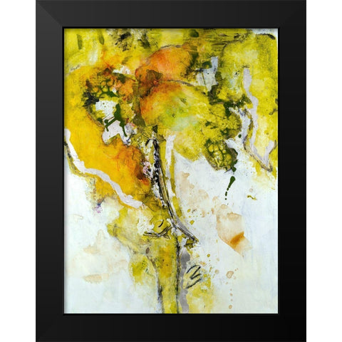 Golden Foliage II Black Modern Wood Framed Art Print by Combs, Joyce