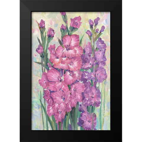 Gladiolas Blooming I Black Modern Wood Framed Art Print by OToole, Tim