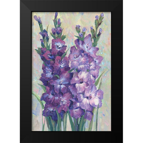 Gladiolas Blooming II Black Modern Wood Framed Art Print by OToole, Tim