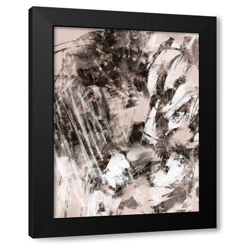 Blush Blackboard I Black Modern Wood Framed Art Print by Vess, June Erica