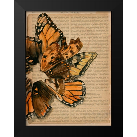 Winged Wreath I Black Modern Wood Framed Art Print by Parker, Jennifer Paxton
